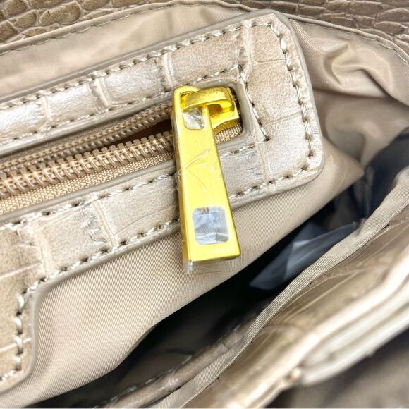 Fawn Design The Bamboo Shoulder Bag in Latte Faux Croc Purse Limited Edition NEW - Picture 12 of 16